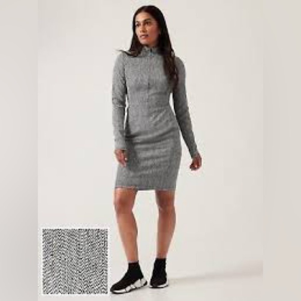 NWT Athleta Delancey Dress Size 2x Longsleeve Braiden Black.Quick Drying/Wicking